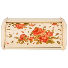 Хлебница Agness корейская роза металлическая, 35,5х23х14,5 см (938-055)