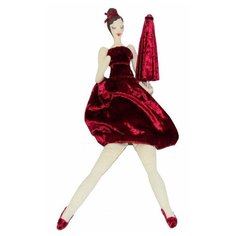 Декоративная кукла СЕНЬОРИТА С ЗОНТИКОМ, текстиль, красная, 45 см, Due Esse Christmas 11840885/RED
