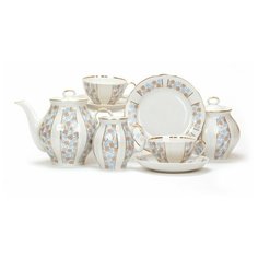 Сервиз чайный. Дулёвский фарфоровый завод. Форма Белый лебедь. Рисунок Конфетти. 21 предм.