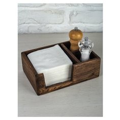 Салфетница из дуба с отделениями под соль и перец Foxwoodrus