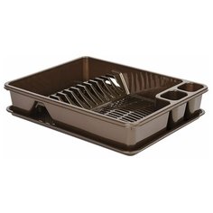 Сушилка для посуды с поддоном 33х43 см, цвет: коричневый DRINA