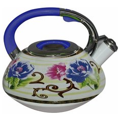 Чайник со свистком 3л Peterhof PH-15610 синий-зеленый