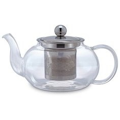 Чайник заварочный стеклянный "Ромашка" 800мл с ситом из нерж.стали Tim A