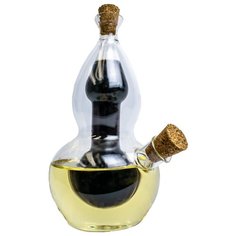 Бутылка для масла и уксуса в форме лампы, стеклянная, пробковая крышка Marma