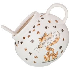 Солонка Lefard Веселые друзья фарфоровая с ложкой, высота 10 см, диаметр 5 см -3 (359-670)