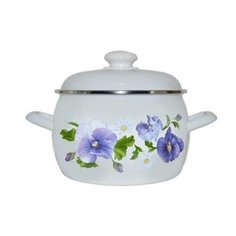 Кастрюля Лысьва 4210АП2/4 2.0л Анютины глазки Лысьвенские эмали