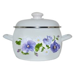 Кастрюля Лысьва 4213АП2/4 3,5л Анютины глазки Лысьвенские эмали