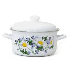 Кастрюля Лысьва Ромашковое поле 1510АП2/4 2.0л Лысьвенские эмали