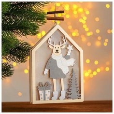 Подвеска световая Luazon Lighting "Домик с оленем" 2*13,8*20 см