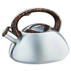 Webber Чайник со свистком BE-0594, 3 л, черный мрамор