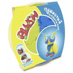 Масса для лепки PLUSH Пушистый синий + желтый 160 гр (PL02201803)