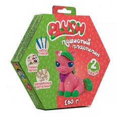 Пластилин PLUSH Пушистый розовый + зеленый 160 г (PL02201806)