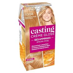 LOreal Paris Casting Creme Gloss стойкая краска-уход для волос, 8304, Карамельный капучино