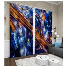 Фотошторы Сирень Пересечение (ФШБЛ001-13488) на ленте 260 см синий