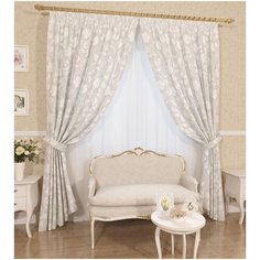 Комплект Сирень Флорида на ленте 260 см серый/белый