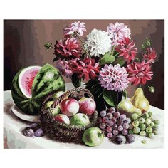 Белоснежка Картина по номерам "Георгины и фрукты" 40х50 см (172-AB)