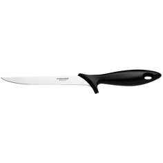 Нож филейный FISKARS Essential, лезвие 18 см, серебристый/черный