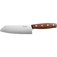 Нож сантоку FISKARS Norr, лезвие 16 см, серебристый/коричневый