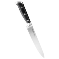 Нож для нарезки мяса или рыбы Fissman Koch, лезвие 20 см, серебристый/черный