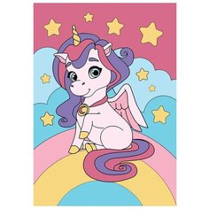 Школа талантов Картина по номерам "Единорог на радуге" 15х21 см (4992644)