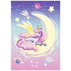 Рыжий кот Картина по номерам "Единорог на Луне" 50х40 см