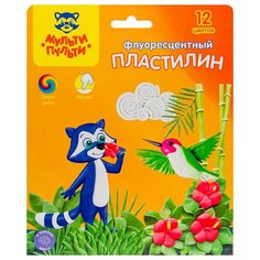 Пластилин Мульти-Пульти Енот на острове Куба флуоресцентный 12 цветов (ФП_11062)
