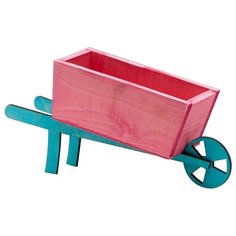 Кашпо Дарите счастье тележка 23 х 8.5 х 9 см розовый