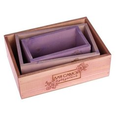 Ящик Дарите счастье набор 3 в 1 Для самой прекрасной 30 x 25 x 20 см розовый/фиолетовый
