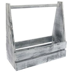 Кашпо Дарим красиво Таёжный дух, двухреечное с ручкой 30х14х30 см серый