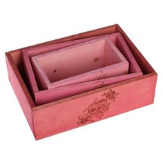 Ящик Дарите счастье набор 3 в 1 с выжиганием Любимой мамочке 30 х 21 х 9,5 см розовый