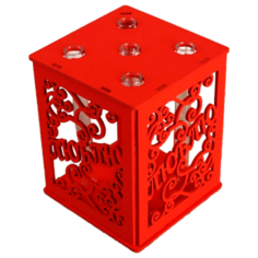 Кашпо Дарим красиво Люблю 12.3x12.3x15 см красный