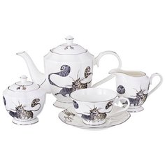 Чайный сервиз Lefard Котики 264-864, 6 персон, 15 предм., белый