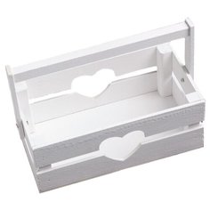 Кашпо Дарим красиво Двушка Лайт Сердце с ручкой 24,5 х 13,5 х 9 см белый