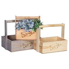 Ящик Дарите счастье набор 3 в 1 с ручкой От всей души 30 х 25 х 20 см бежевый