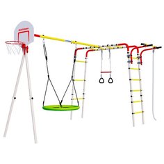 Спортивно-игровой комплекс ROMANA Акробат - 2 (качели-гнездо), белый/красный/желтый