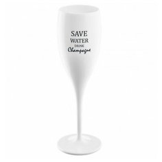 Бокал для шампанского с надписью SAVE WATER DRINK CHAMPAGNE белый Koziol