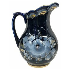 Кувшин Водолей 0.75 л. Гжель ручная роспись (кобальт, краски, золото) Гжельский Фарфоровый Завод