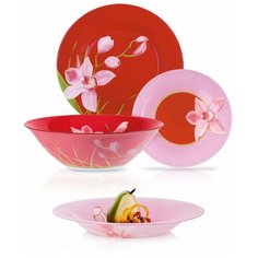 Столовый сервиз RED ORCHIS 19 предметов 6 персон Luminarc