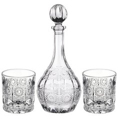 Набор для виски muza crystal 3пр.: штоф , 2 стакана 950/300 мл Lefard (195-188)