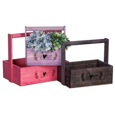 Ящик Дарите счастье набор 3 в 1 с ручкой Love 30 х 25 х 20 см розовый
