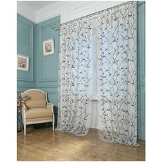 Фототюль "Тени ветвей", 145* 260 2шт. Сирень