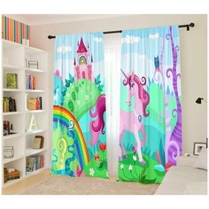 Фотошторы "Единорог" Сирень