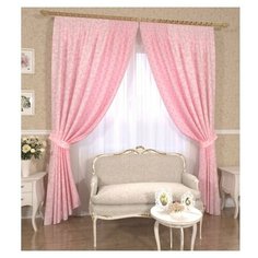Комплект штор с подхватами 07484, 145*260 см, штора 2 шт, подхват 2 шт. Сирень
