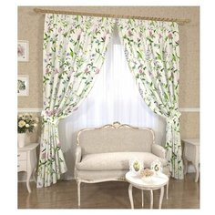 Комплект штор с подхватами 12997, 145*260 см, штора 2 шт, подхват 2 шт. Сирень