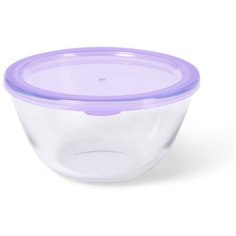 Миска Fissman с пластиковой крышкой 21x10 см / 2,1 л (стекло) (6521)