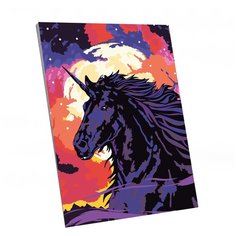 Картина по номерам на холсте с подрамником "Ночной единорог" 30*40 см 5005767 Школа талантов