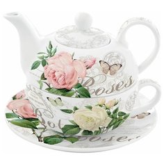 Чайный набор "Jardin Botanique" (чайник, чашка и блюдце) в подарочной упаковке Easy Life