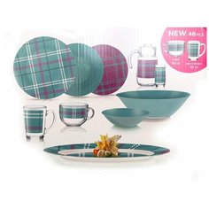 Столовый сервиз AMB SCOTTISH TURQUOISE 46 предметов 6 персон Luminarc