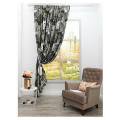 Штора Amore Mio RR 2905-1V Печать сатен 2,0*2,7 1 шт. Коричневый/серый/черный