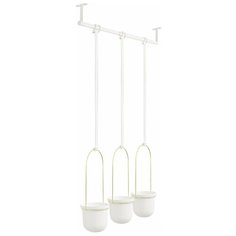 Дисплей с горшками для растений Umbra Triflora подвесной белый-латунь